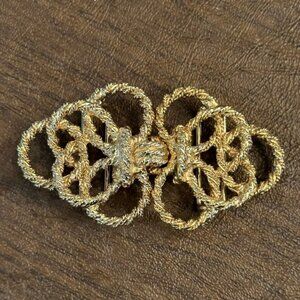 Vintage Mimi Di N 1986 Golden Twisted ROPE/LOVE KNOT 2 Piece Belt Buckle